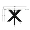 thumbnail image 7 of Bowery Hill Modern X Base Wood and Glass Dining Table in Black, 7 of 7