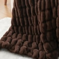 thumbnail image 4 of Battilo Chocolate Brown Faux Fur Throw Blanket,Soft Cozy Brown Fur Blanket for Living Room,50"x60", 4 of 8