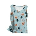 thumbnail image 4 of Women's Tank Tops Summer Casual Crew Neck Floral Print Sleeveless Plus Size Shirts Loose Tunic Tops S-5xl (5XL, Multicolor), 4 of 4