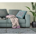thumbnail image 5 of Amrita Sen Designs  16 x 16 in. Paisley Leaf Geo Broadcloth Indoor & Outdoor Zippered Pillow - Muted Blue & Red, 5 of 6
