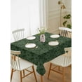 thumbnail image 2 of Dark Green Gold Floral Rectangle Tablecloth, Modern Abstract Art Spring Flowers Waterproof & StainResistant Tablecloth, Washable Oil-proof Table Cover for Dining/Party/Wedding/Camping/Buffet 52x70 In, 2 of 9
