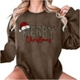 thumbnail image 5 of Merry Christmas Tree Sweatshirts for Women Graphic Crewneck Oversized Sweater Cotton Tops Printed Long Sleeve (Medium, Khaki 03), 5 of 6