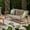 Natural+Grey, variant on Handcrafted wicker 3-seater outdoor sofa / Adds classic charm to patio
