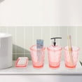 thumbnail image 4 of Unique Bargains 1 Set Transparent Bathroom Accessories Set for Bathroom Vanities Pink PS, 4 of 4
