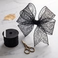 thumbnail image 4 of Orange Black Spiderweb Gift Wrapping Ribbon, Halloween Wired Edge Craft Ribbon for Fall Wreath DIY Decor, 141.73x2.48in, 4 of 6