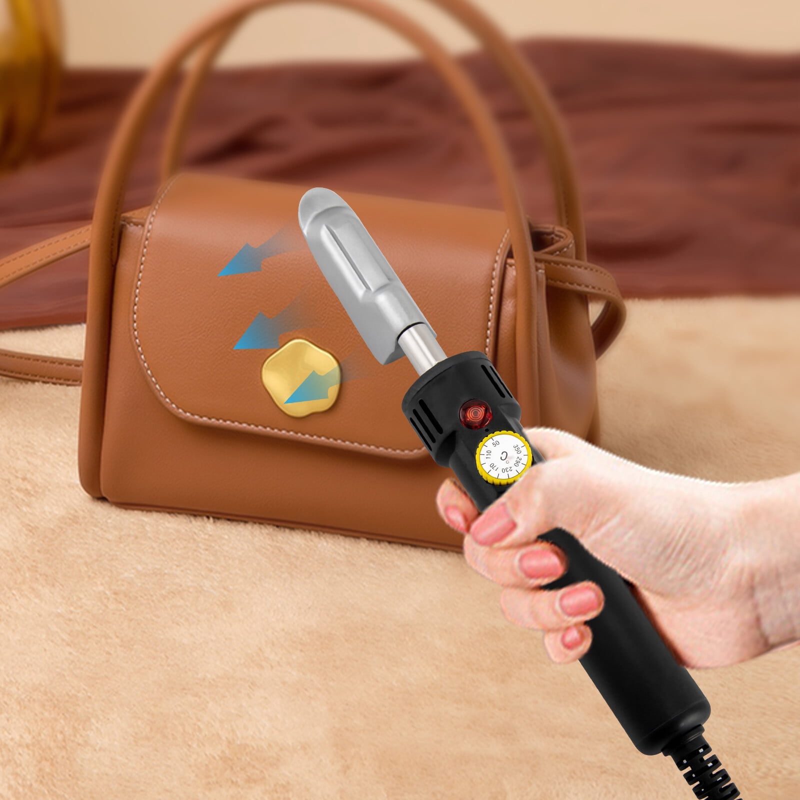 DENEST Corded Mini Leather Iron 120W Leather Clothes Shoes Mini Iron Adjustable 50-350℃