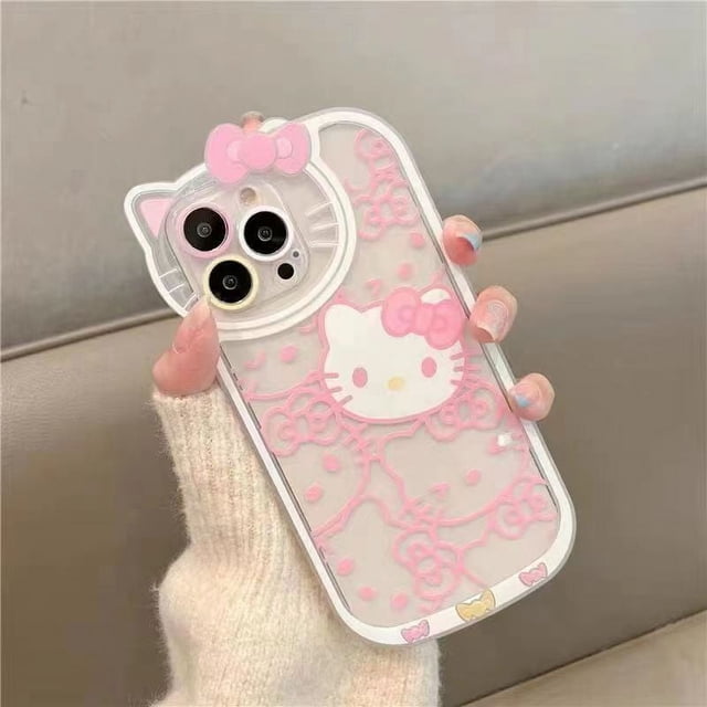 Sanrio Hello Kitty kawaii Cartoon Phone Case For iPhone 15 14 13 12 11 Pro Max 7 8 Plus XR XS MAX Y2K Girl Anti Fall Back Cover FJH FJH