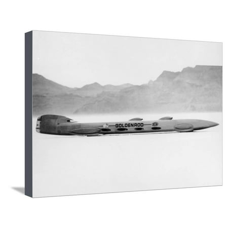 Land Speed Record Car - Goldenrod' Land Speed Record Attempt Car, Bonneville Salt Flats, Utah, USA, 1965 Stretched Canvas Print Wall Art