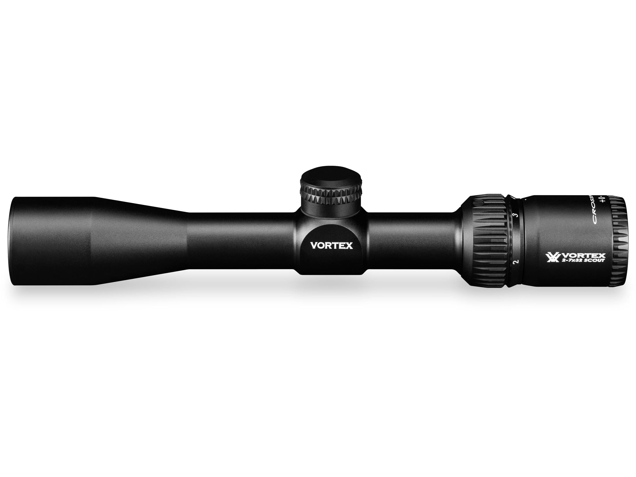 Vortex Optics Crossfire II 2-7x32 Scout, Second Focal Plane, 1-inch Tube Riflescope - V-Plex Reticle