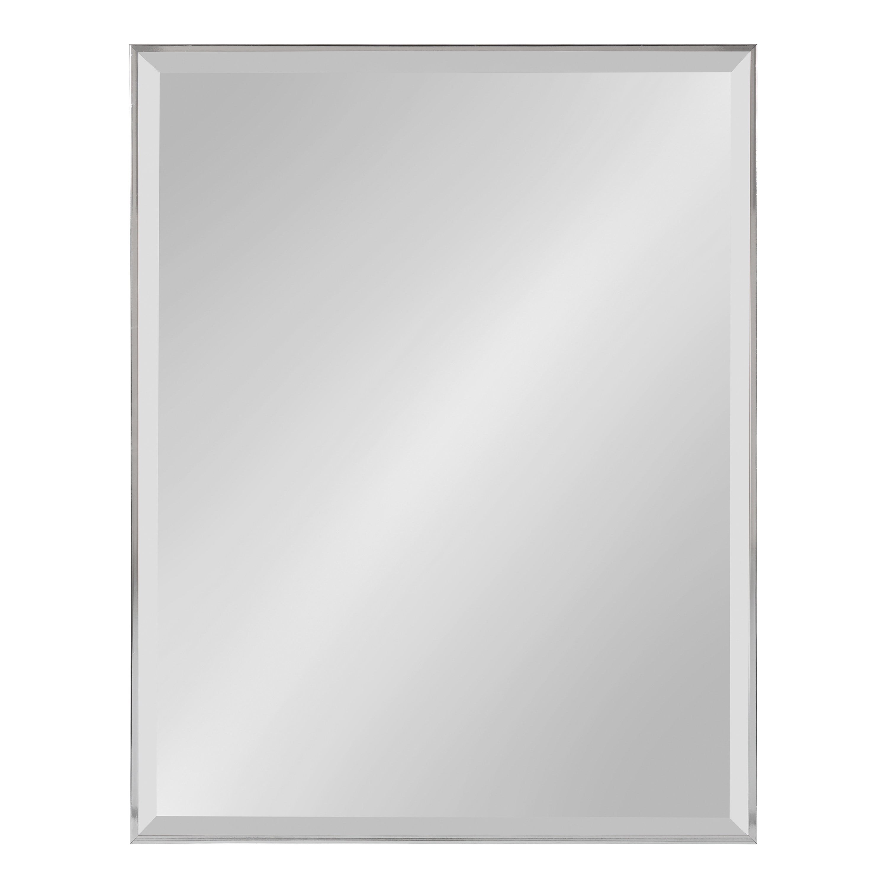 Kate and Laurel Rhodes Large Framed Decorative Rectangle Wall Mirror, 22.75x28.75 Chrome Silver