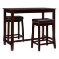 thumbnail image 1 of Linon Claridge Three Piece Counter Dining Set Faux Leather Seats in Brown Wood, 1 of 11