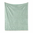 thumbnail image 1 of Chevron Soft Flannel Fleece Blanket, Zigzag Stripes with Pastel Colors Hand Drawn Geometric Illustration, Cozy Plush for Indoor and Outdoor Use, 60" x 80", Turquoise Pink and Ivory, by Ambesonne, 1 of 6