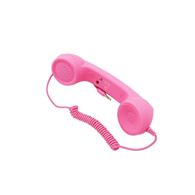 Methold Auricular de teléfono Auricular cómodo Receptor Cableado Vintage A prueba de radiación Receptores de teléfono universales Teléfonos móviles Videojuegos y accesorios Rosa
