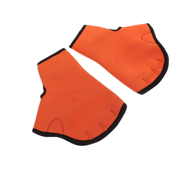 BESTYASH 2PCS Swimming Gloves Orange Enhanced Grip for Diving and Water Sports, , Comfortable Fit