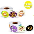 thumbnail image 2 of 800Pcs Animal Reward Stickers for Kids, 2 Rolls 1 3/5 Inch Self Adhesive Positive Words Incentive Sticker Label Animal Shape Wall Decals for Teacher Classroom Supplies and School Favor, 16 Styles, 2 of 6