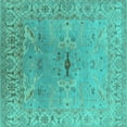 thumbnail image 1 of Ahgly Company Indoor Square Oriental Turquoise Blue Traditional Area Rugs, 8' Square, 1 of 4