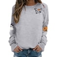 thumbnail image 2 of Women's Hoodless Sweatshirt for Wear with Halloween Graphic Crewneck Long Sleeve Casual Pullover Top Women Grey XXL, 2 of 4