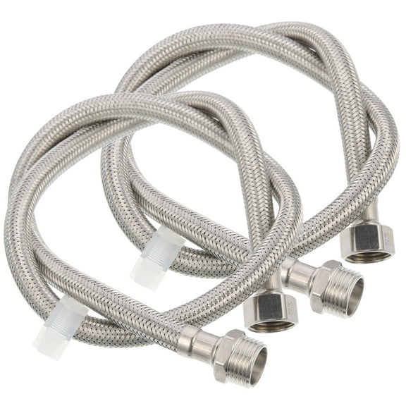 QIFULL 2pcs Stainless Steel Hose for Washer Discharge Extension in Silver for Homeowners