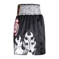 thumbnail image 2 of Pantalones cortos de boxeo de satén para hombre, ideales para artes marciales, kickboxing, MMA y lucha. Secado rápido. SG, 2 of 9