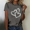 thumbnail image 7 of Dark Gray Valentine Graphic Tee for Women | Heart Outline T-Shirt | Soft Stretch Relaxed Fit Casual Top, Valentine's Day Gift S-4XL,Size L, 7 of 7