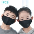 thumbnail image 3 of Mascarilla facial reutilizable para niños, ajustable, transpirable, para deportes, escuela y actividades al aire libre, de color negro, 3 of 8