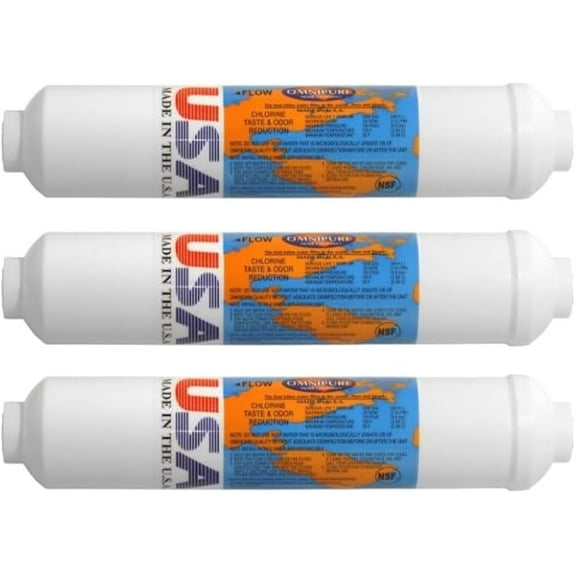 IPW Industries Inc-Omnipure -(SCL10-C)- 10" x 2" GAC & Phosphate Scale Inhibitor Inline Filter 3/8" NPT 3 Pack