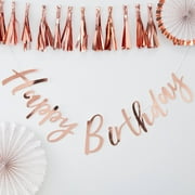 Ginger Ray Backdrop - Bunting - Happy Birthday - Rose Gold
