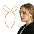 thumbnail image 2 of Unique Bargains 1 Pc Cute Frosted Rabbit Headbands for Women Yellow, 2 of 6
