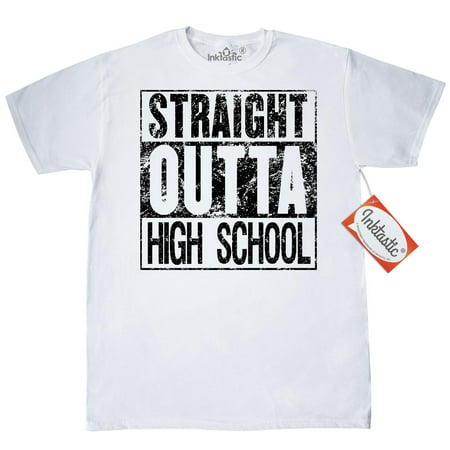 Inktastic Straight Outta High School T-Shirt Graduation Grads Degree Ceremony Celebrate Party College Mens Adult Clothing Apparel Tees