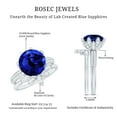 thumbnail image 5 of Rosec Jewels Lab Grown Blue Sapphire Ring Set with Diamond - Floral Bridal Ring Set, 925 Sterling Silver, US 4.00, 5 of 9