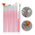 thumbnail image 1 of Mujer uñas manicura cepillo pluma pluma plástico pintura decoración accesorios cosméticos uñas belleza arte suministros kits 15 piezas Methold  CE001680-00B, 1 of 6