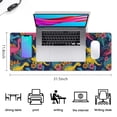 thumbnail image 5 of Long Mouse Pads for Desk,Colorful Dinosaurs Tropical Floral Desk Mats on Top Of Desks, Desk Mouse Pad Extra Large with 3mm Non-Slip Base and Stitched Edge for Gaming,Work,Home 31.5"x11.8", 5 of 5