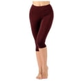 thumbnail image 2 of KOGMO Womens Premium Cotton Comfortable Stretch Capri Leggings 15in Inseam 3-Pack, 2 of 5