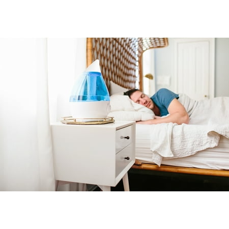 Crane USA Cool Mist Humidifier for Bedroom, Baby Nursery, Kids Room or Office, 1 Gallon Tank, Blue