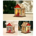 thumbnail image 3 of Cute Shape Christmas House Cabin with Candlelight DIY Christmas Tree Hanging Ornaments Reindeer, 3 of 8