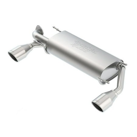 Borla Exhaust Tips - Borla 11937 Touring Axle-Back Exhaust System; 2.5 in. Into 2 in. Outlet; Incl. Muffler/Hardware; 4.5 in. Single Rolled Angle-Cut Phantom Tip; Single Split Rear Exit;