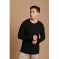 thumbnail image 3 of Men's Long Sleeve Crew Neck Shirt Size: S | Color: Black, 3 of 5