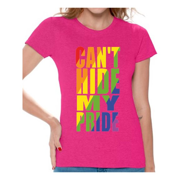 Awkward Styles Can't Hide My Pride Shirt Gay Ladies T Shirt LGBTQ Clothes Women Gay Shirt Gay Pride T-Shirt Lesbian Shirt for Women Gay Shirt Gay Flag T Shirt Rainbow Gay T Shirt Cute Ladies Tshirt