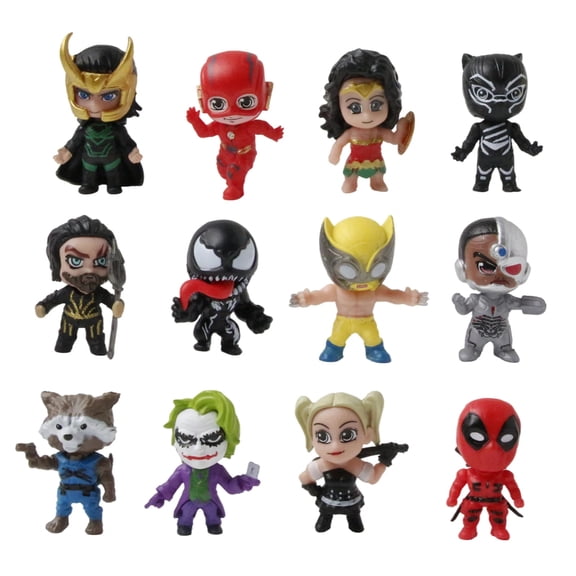 12 Pcs Mini Super Hero Figures Set, Collectible Action Figure Toys for Decoration, Toy Style Superhero Model, Christmas Gift for Kids and Collectors, 14 Plus, No Box