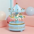 thumbnail image 6 of Wind-Up Carousel Horse Music Box with Star Projection Rotating LED Lights Magical Merry Go Round Gift for Girls Birthday Christmas, 6 of 7