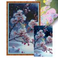 thumbnail image 1 of (18CTAFF-088 30x50 color) hilo algodón ecológico bordado 18CT 2 hebras impresión 30*50cm kit serie flores punto cruz ciruela, 1 of 9
