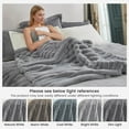 thumbnail image 5 of Faux Fur Throw Blanket for Couch, Cozy Warm Plush Striped Blanket for Sofa Bedroom Living Room, 50 * 60 Inches Gray, 5 of 17