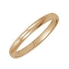 Women's 10K Rose Gold 2mm Traditional Plain Wedding Band (Available Ring Sizes 4-8 1/2) Size 7