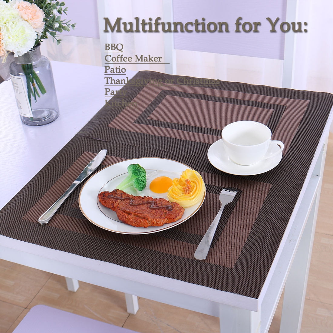 Placemat PVC Heatresistant Nonslip Insulation Table Mat Cover Pieces