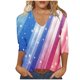 thumbnail image 2 of Fiudx Tops para Mujer Top/Camisa de Manga 3/4 con Cuello En V y Estampado Informal a La Moda para Mujer, 2 of 4