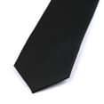 thumbnail image 3 of Corbata estrecha formal de rayas oscuras de moda de color sólido para hombre, corbata pequeña informal de negocios negra para boda, 3 of 5