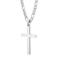thumbnail image 2 of Men's Silver Cross Pendant & Figaro Chain Stainless Steel Necklace Set, 2 of 6