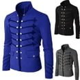 thumbnail image 2 of Chaqueta tipo cárdigan de hombre de color liso con botones de doble fila bordados, ropa de alto rendimiento, 2 of 5