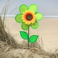 thumbnail image 2 of In the Breeze 2702 - 12 Inch Green Sunflower Wind Spinner with Leaves - Colorful Flower for your Yard and Garden, 2 of 5