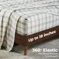 thumbnail image 4 of BNM Plaid Flannel Cotton Sheet Set, Twin, Beige, 4 of 11